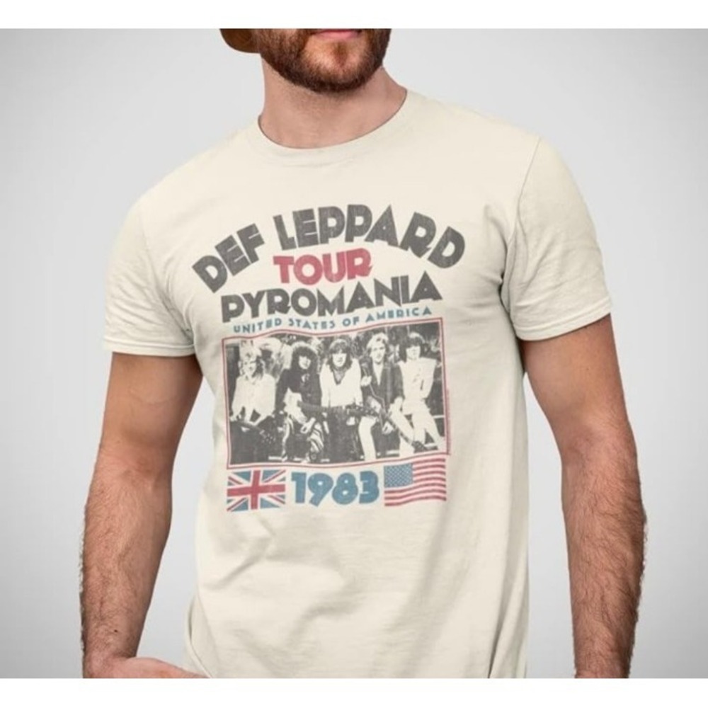Def Leppard English Rock Band Classic Rock Band Adult American Clasics Tshirt M